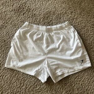 White Gymshark Shorts with Drawstrings